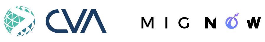 Logos da CVA e da Mignow